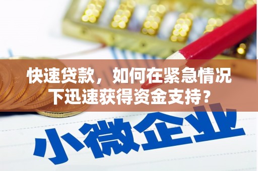 台西快速贷款，如何在紧急情况下迅速获得资金支持？