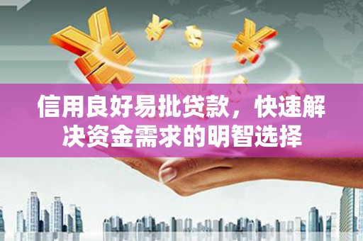 台西信用良好易批贷款，快速解决资金需求的明智选择
