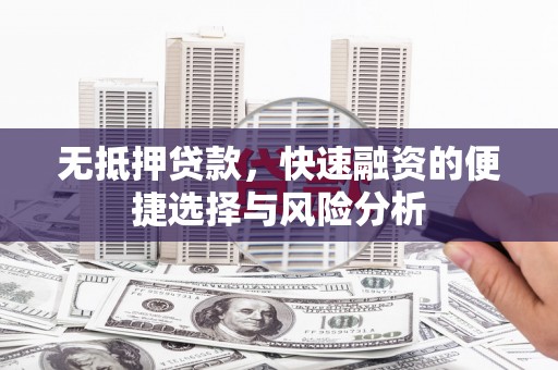 台西无抵押贷款，快速融资的便捷选择与风险分析