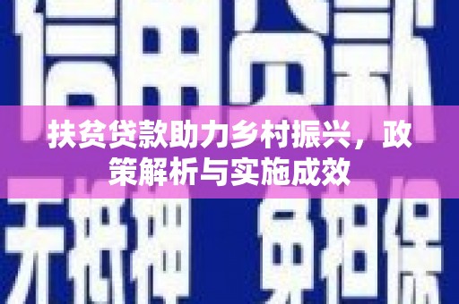 台西扶贫贷款助力乡村振兴，政策解析与实施成效