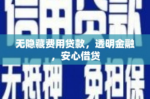 台西无隐藏费用贷款，透明金融，安心借贷