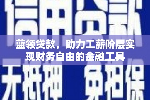台西蓝领贷款，助力工薪阶层实现财务自由的金融工具