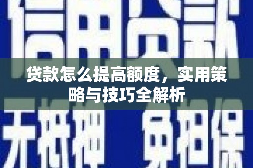 台西贷款怎么提高额度，实用策略与技巧全解析