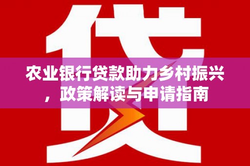 台西农业银行贷款助力乡村振兴，政策解读与申请指南