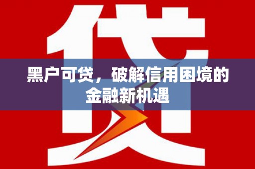 台西黑户可贷，破解信用困境的金融新机遇
