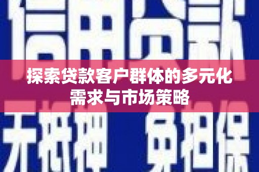 台西探索贷款客户群体的多元化需求与市场策略