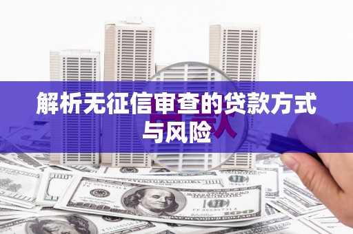 台西解析无征信审查的贷款方式与风险